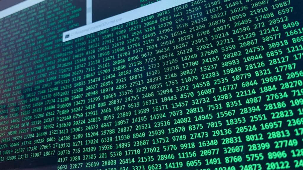 A high-tech matrix-style visualization representing the power to sell python data processing scripts for business automation on danijacob.com.