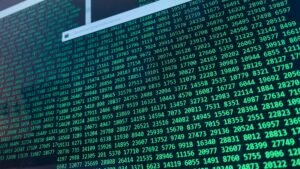 A high-tech matrix-style visualization representing the power to sell python data processing scripts for business automation on danijacob.com.